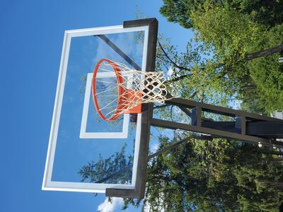 close up of basketball hoop